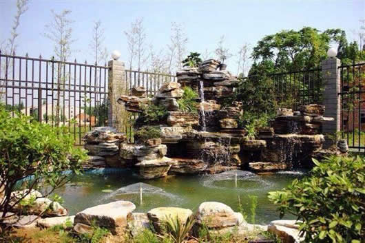 庭院喷泉水池千层石假山制作公司