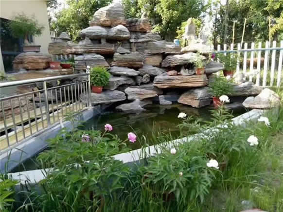 庭院小型千层石假山鱼池制作价格